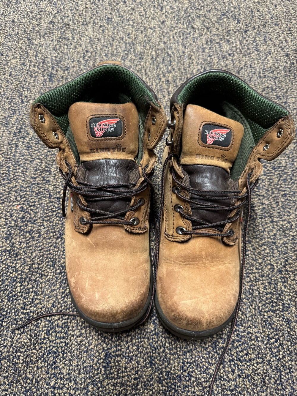 Red Wing Shoes Brown Leather Lace-Up Work Boots